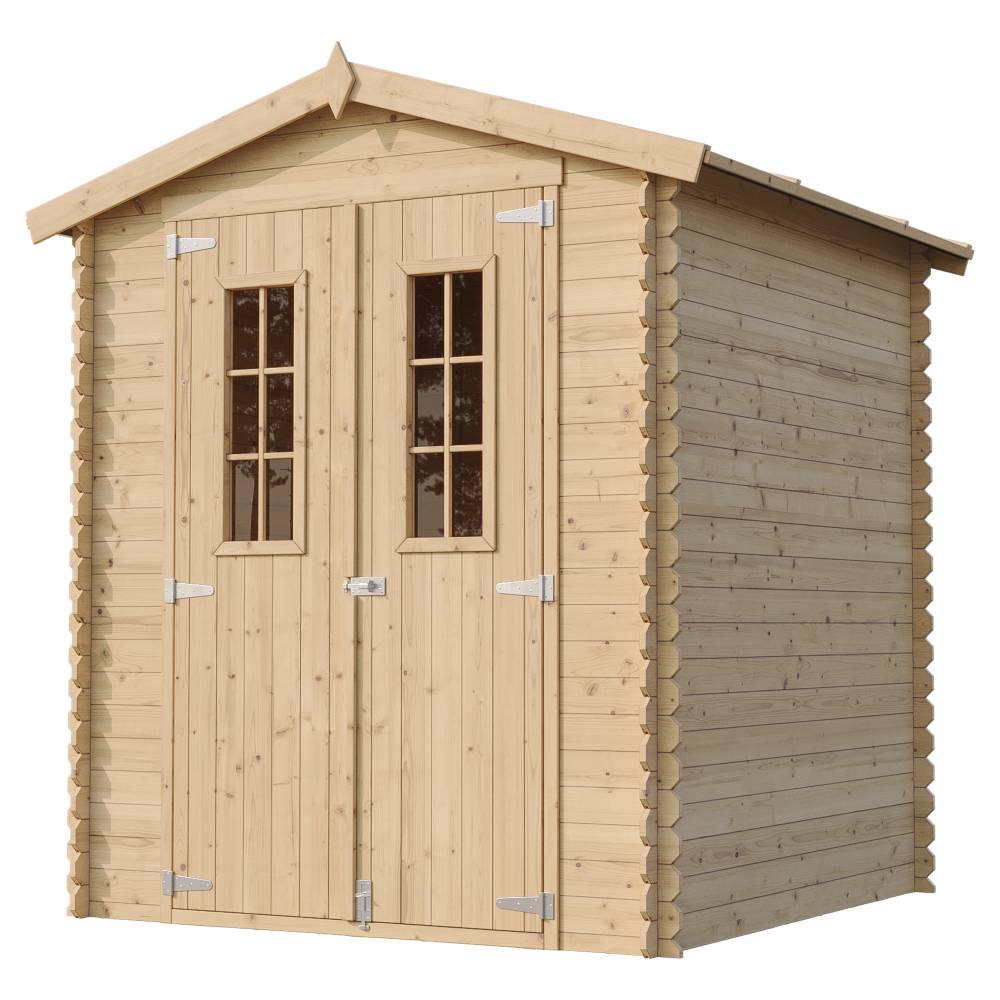 Timbela - Abri de Jardin en Bois AVEC SOL TRAITÉ - 2.82 m² / 186x196xH224 cm - 19 mm d’épaisseur - Timbela M320C+M320G - Image 5