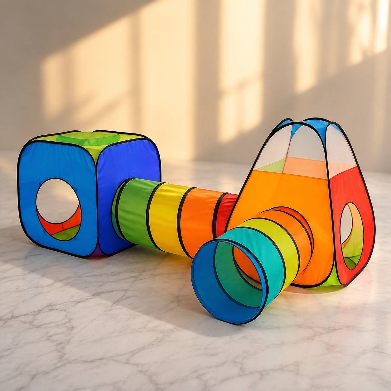 Tente de jeu pop up 4 en 1 avec tunnel bac à balles intérieur extérieur facile à ranger - Image 2