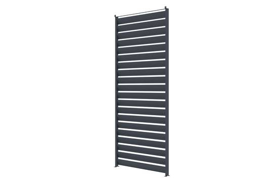 Pergola bioclimatique adossée 4x3 m PIANA aluminium gris avec 3 persiennes brise-vue - Image 4