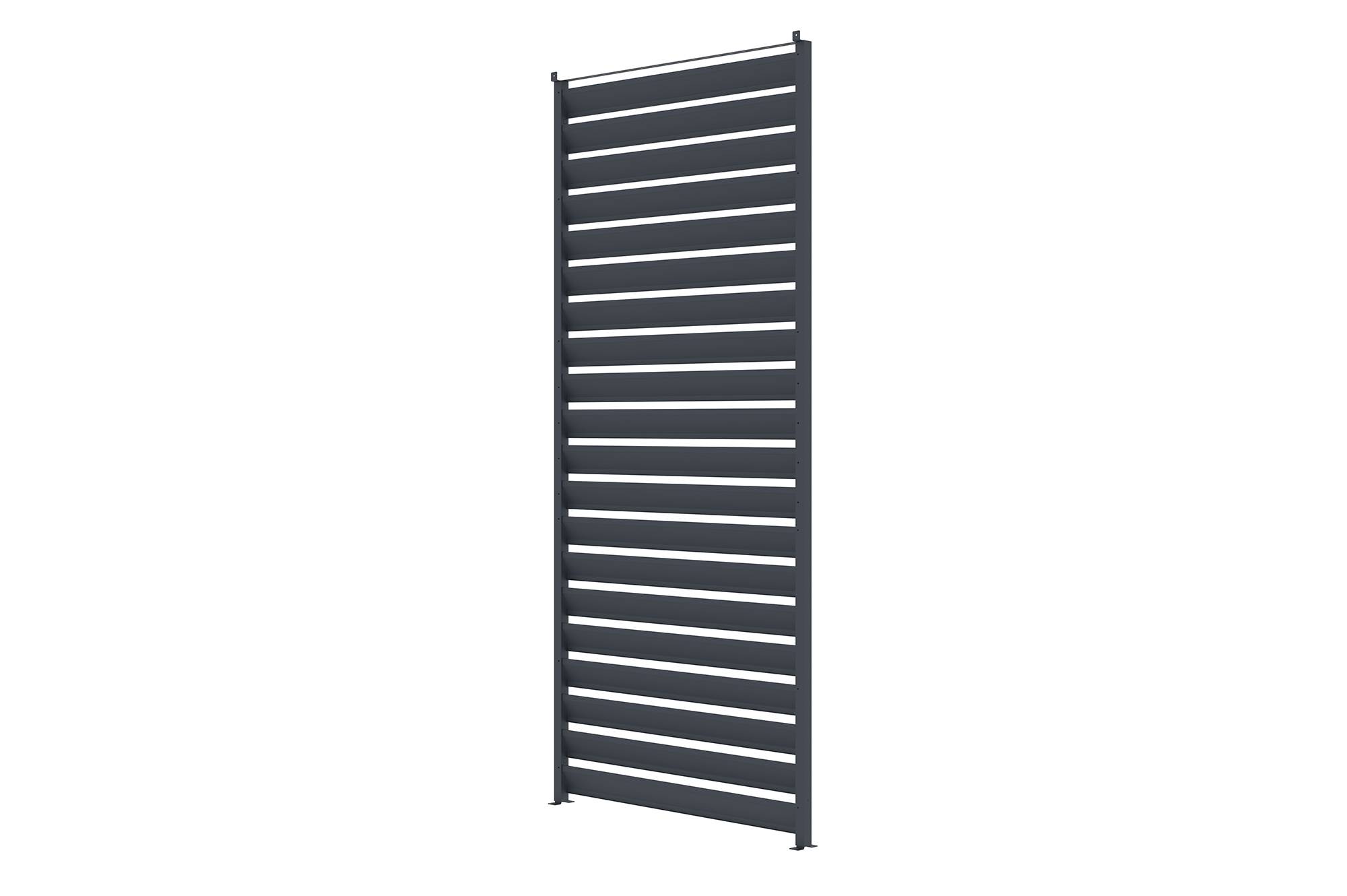 Pergola bioclimatique adossée 4x3 m PIANA aluminium gris avec 3 persiennes brise-vue - Image 4