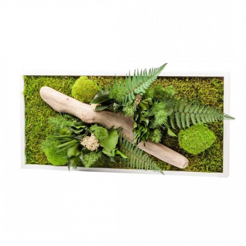 Naturalys - Tableau végétal mural stabilisé 57cm Blanc - Naturalys - Image 1