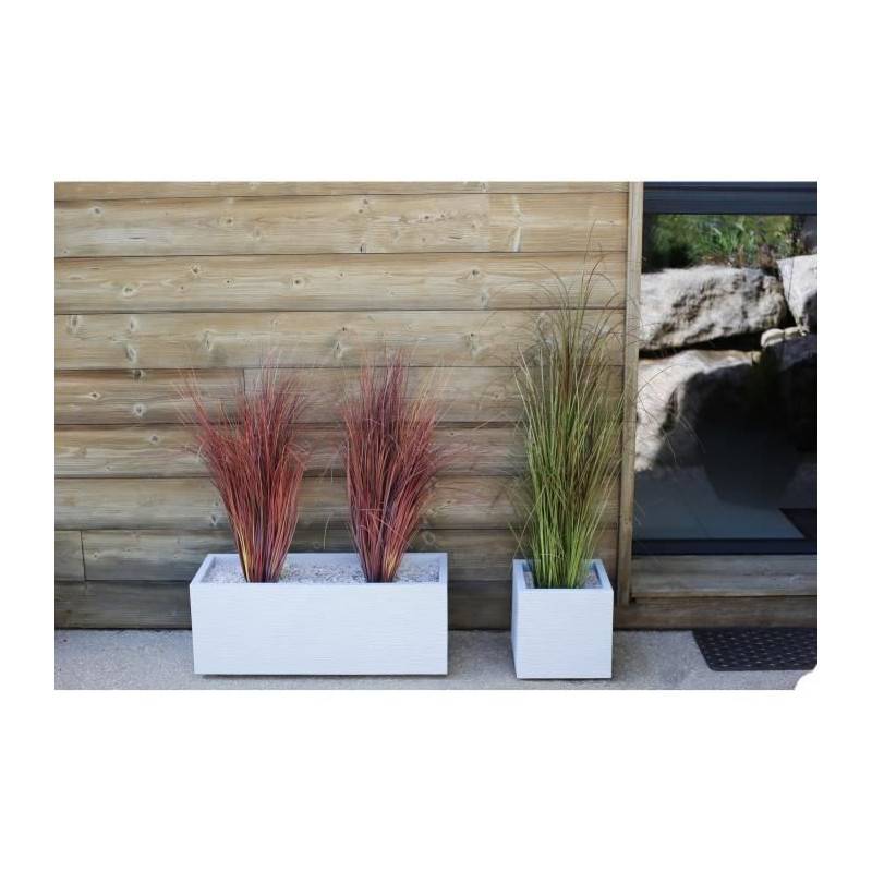 EDA Plastiques - Eda Plastique Bac A Fleurs Carre Graphit Up - 21 L - 29,5 X 29,5 X 29,5 Cm - Blanc Cerusie - Image 3