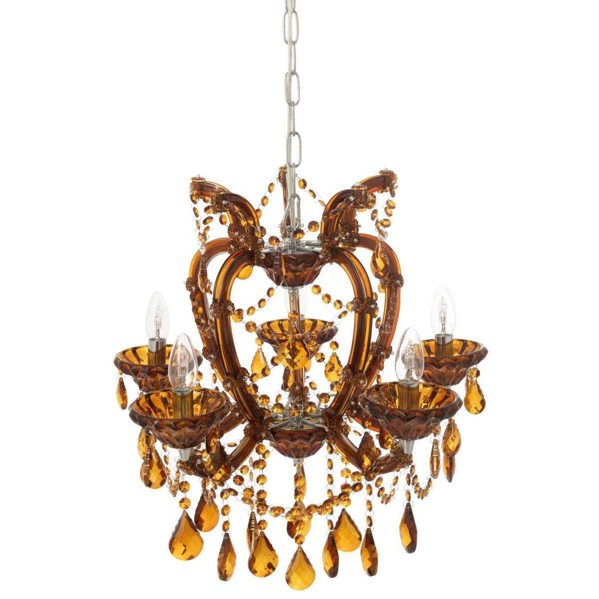 J-Line - Lustre en Verre "Antique" 57cm Marron - Image 3