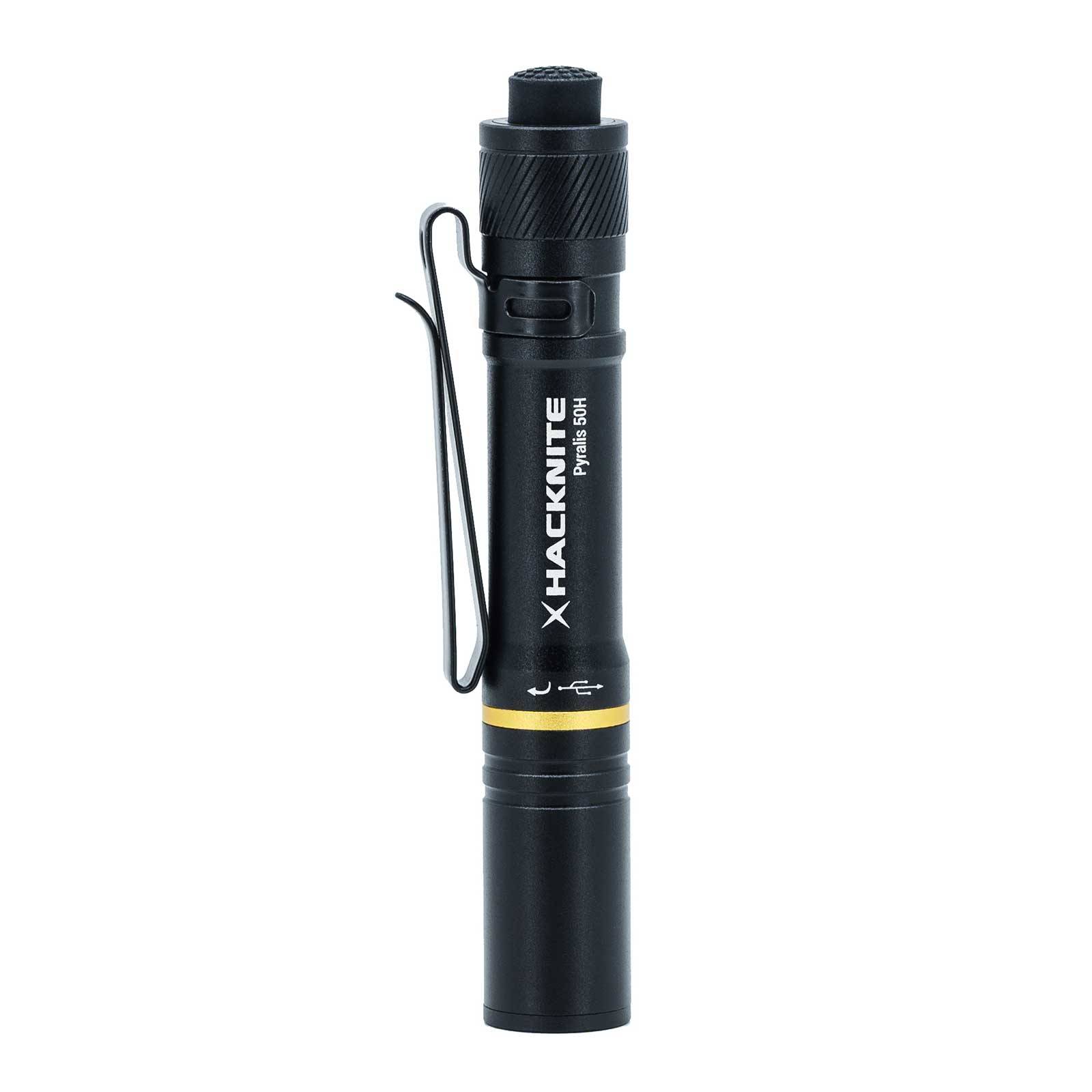 Lampe de poche LED stylo hybride rechargeable et piles - PYRALIS 50H Hacknite - Image 2
