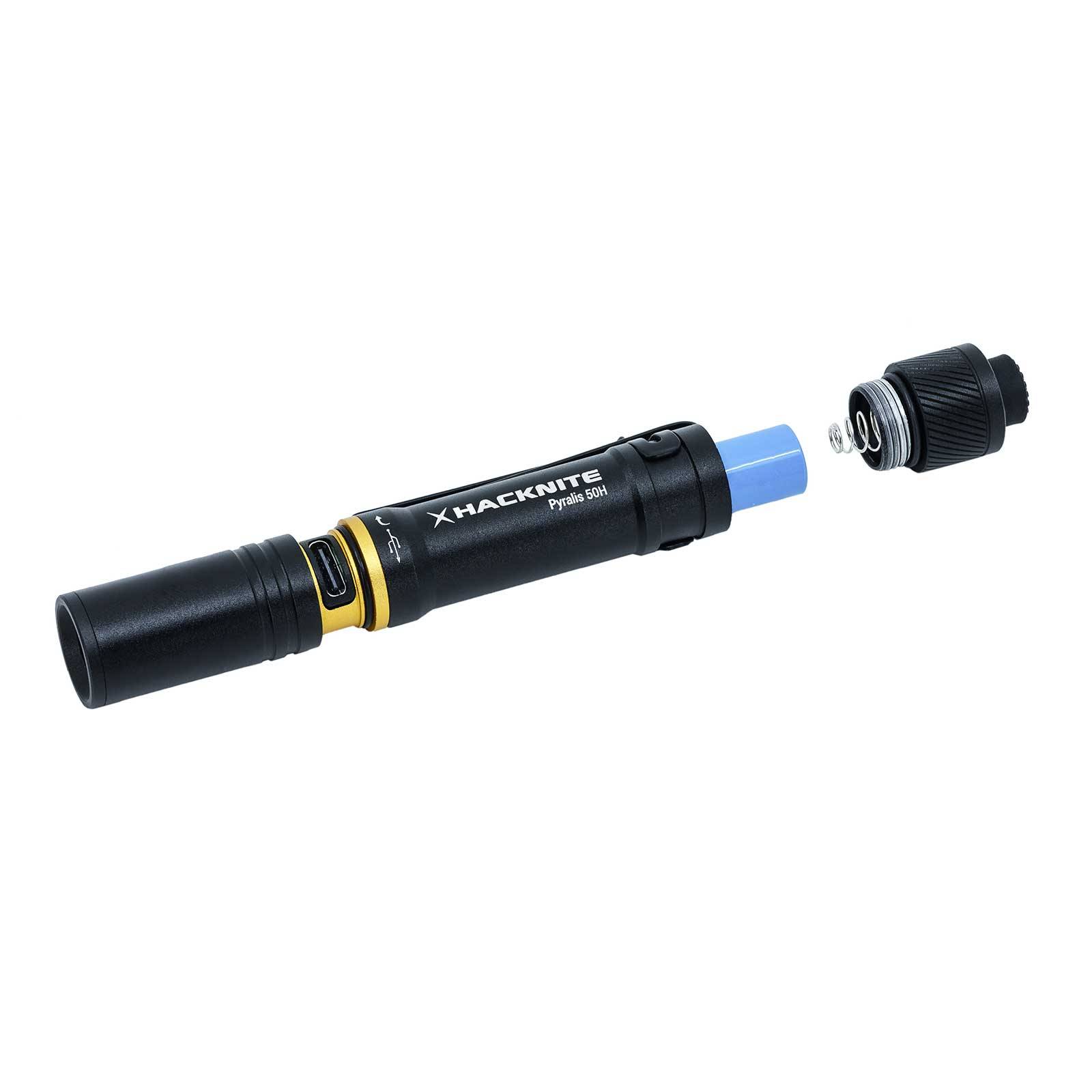 Lampe de poche LED stylo hybride rechargeable et piles - PYRALIS 50H Hacknite - Image 4