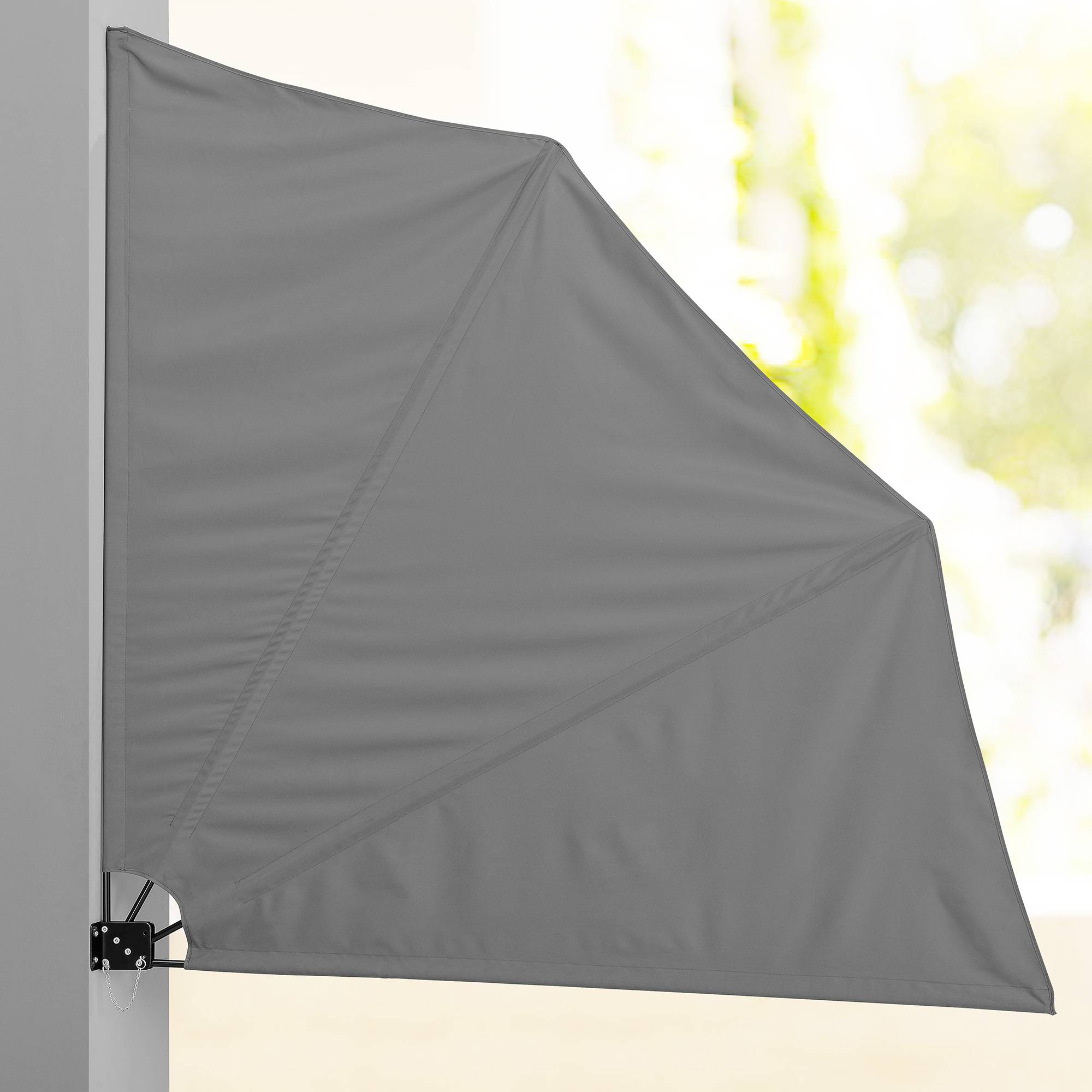 Casa.Pro - Parasol Mural Ragusa Protection du Soleil Polyester Gris 160 x 160cm [casa.pro] - Image 2