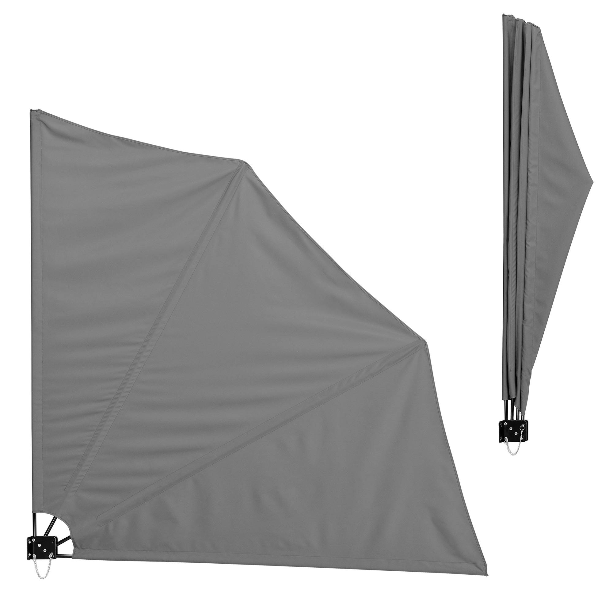 Casa.Pro - Parasol Mural Ragusa Protection du Soleil Polyester Gris 160 x 160cm [casa.pro] - Image 1