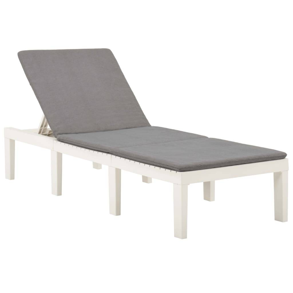 ComfortXL - Transat Blanc Plastique & Coussin Anthracite – ComfortXL Outdoor Living