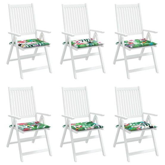 Lot de 6 coussins de chaise tissu Oxford multicolore 50 x 50 x 4 cm - PANGIVO - Image 3