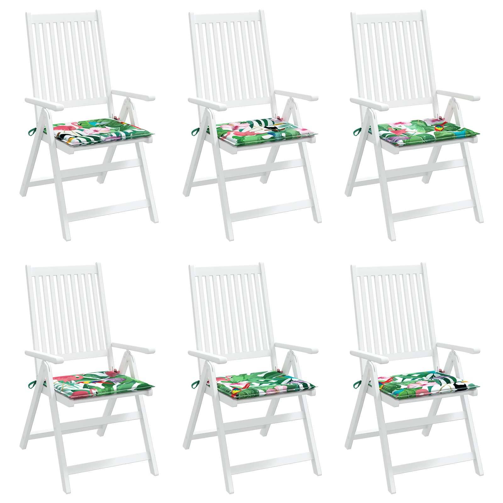 Lot de 6 coussins de chaise tissu Oxford multicolore 50 x 50 x 4 cm - PANGIVO - Image 3
