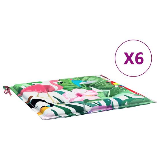 Lot de 6 coussins de chaise tissu Oxford multicolore 50 x 50 x 4 cm - PANGIVO - Image 4
