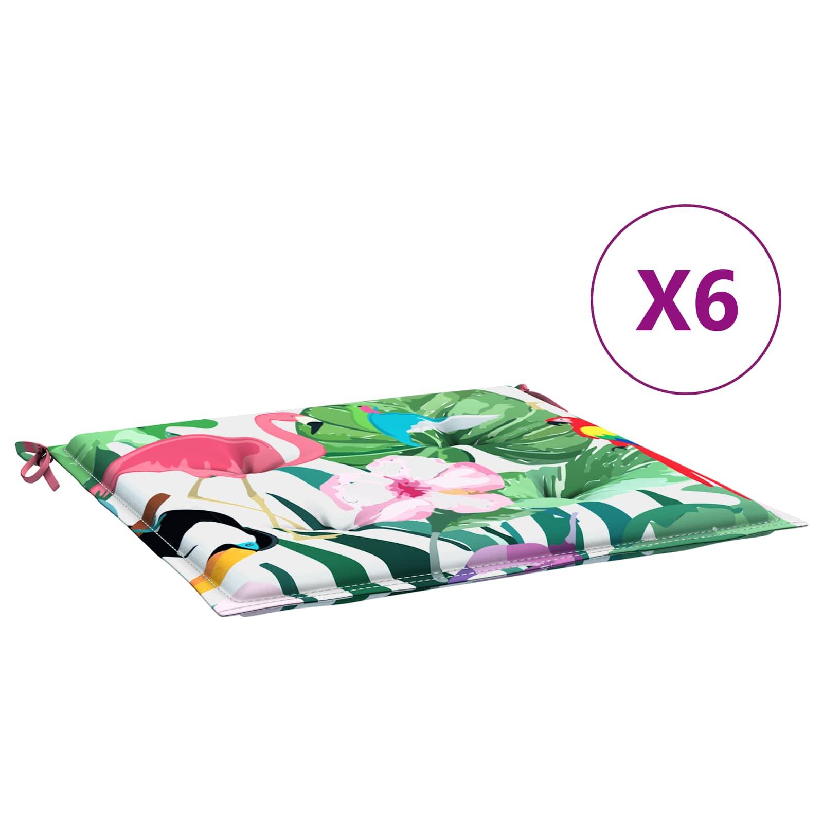 Lot de 6 coussins de chaise tissu Oxford multicolore 50 x 50 x 4 cm - PANGIVO - Image 4