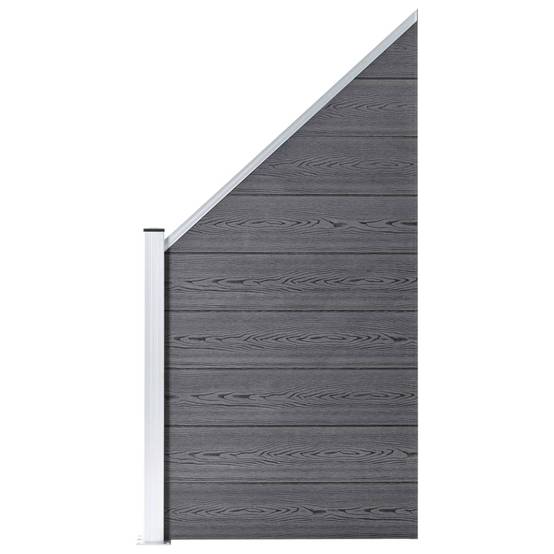 Clôture jardin WPC gris 1830 x 186 cm 10 Carré + 1 Incliné - PANGIVO - Image 7