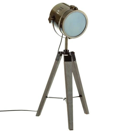 Lampe projecteur métal/bois Ebor Atmosphera - Image 1