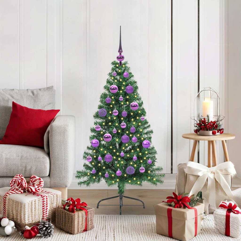 Sapin de Noël | Arbre de Noël artificiel pré-éclairé Vert 120 cm PVC Maison Chic - Image 2