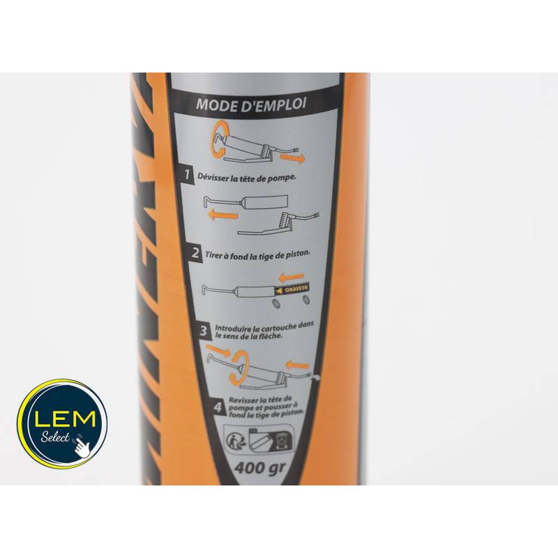 Lem Select - Cartouche orange de Graisse Lithium Minerva POWER G2 400gr - Image 4