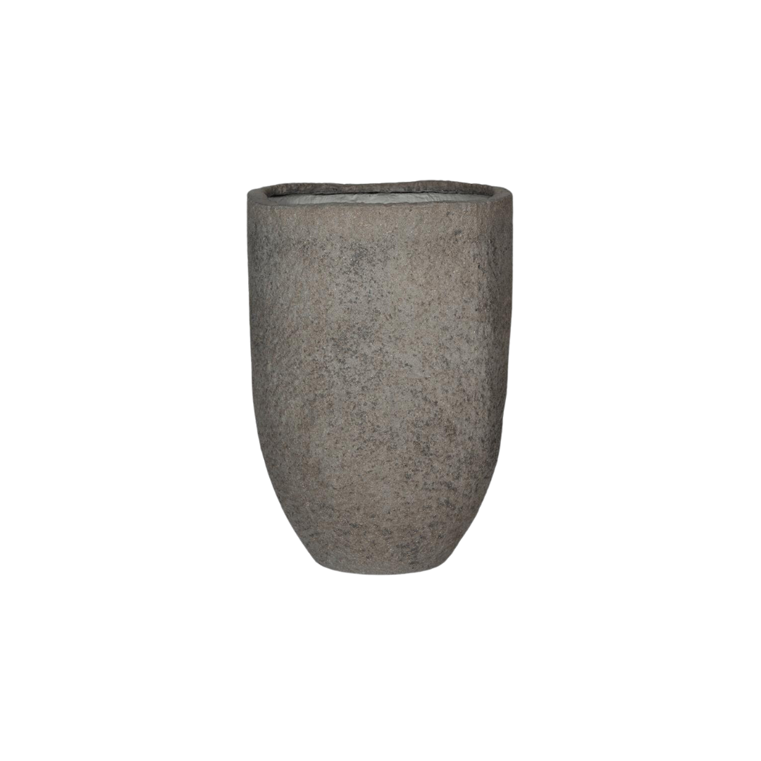 Pot de fleurs diorite gris - taille L - D.52cm x H.75cm - Image 1