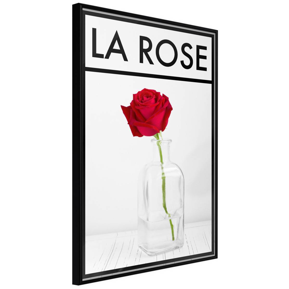 Affiche Murale Encadrée "Rose in the Vase" 21 x 30 cm Noir