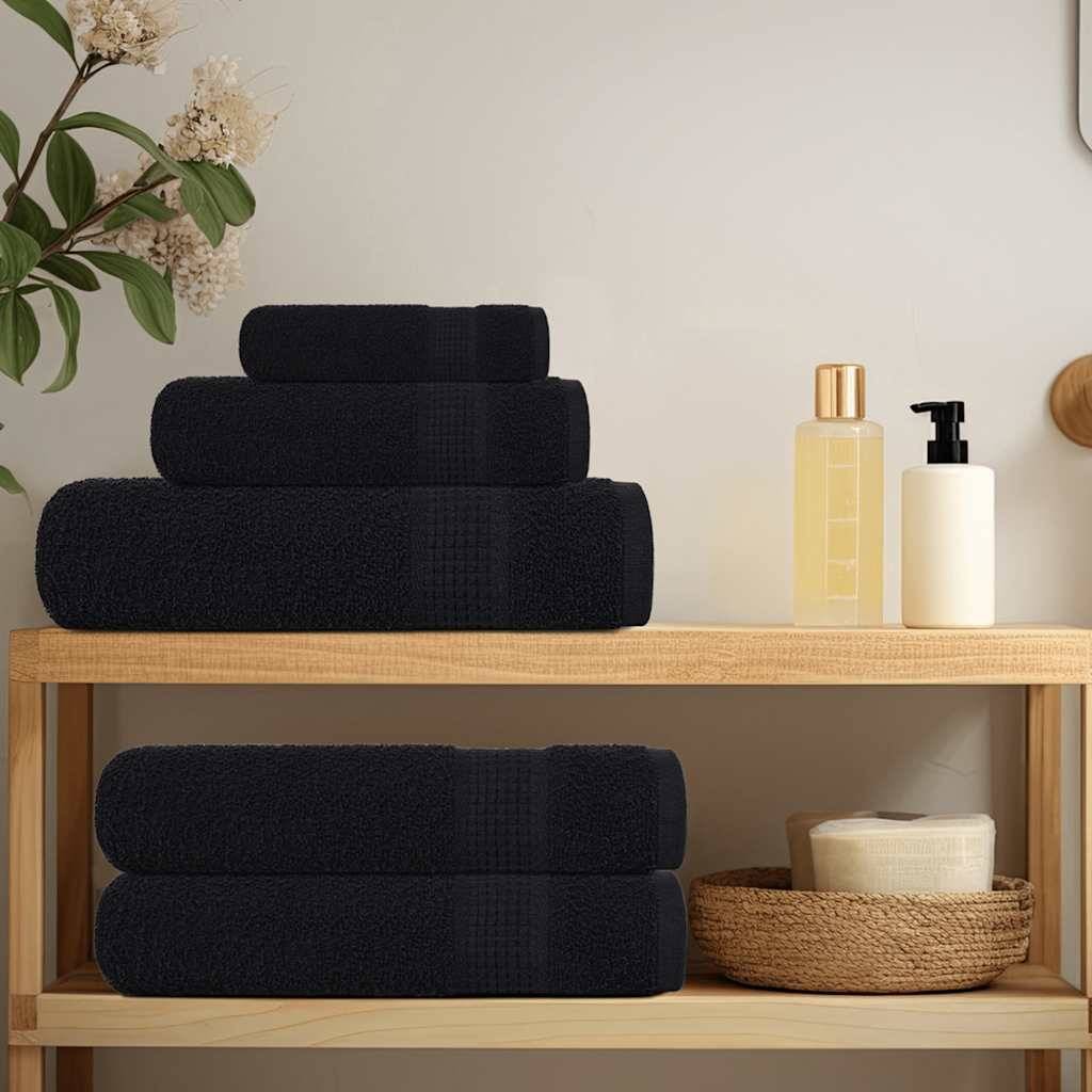Serviettes de douche FROGN 10 pcs noir 70x140 cm 360 g/m² Maison Chic - Image 3