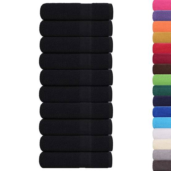 Serviettes de douche FROGN 10 pcs noir 70x140 cm 360 g/m² Maison Chic - Image 1