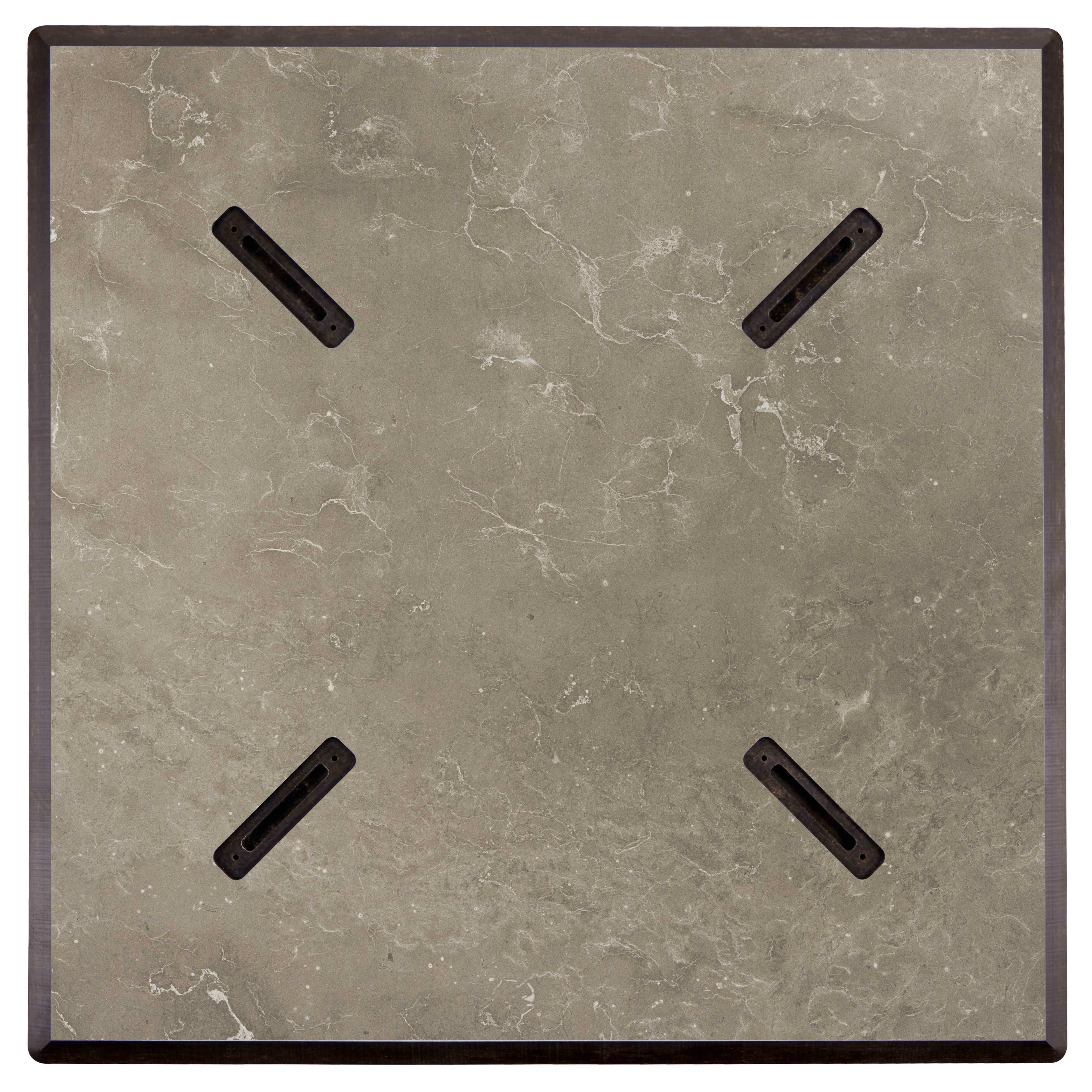 Oviala - Ensemble table haute stratifié marbre beige et 2 chaises hautes taupe - Oviala - Image 6