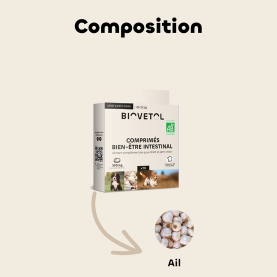 Biovetol - Comprimés Bio Bien-être Intestinal pour Petit Chien & Chiot - Image 3