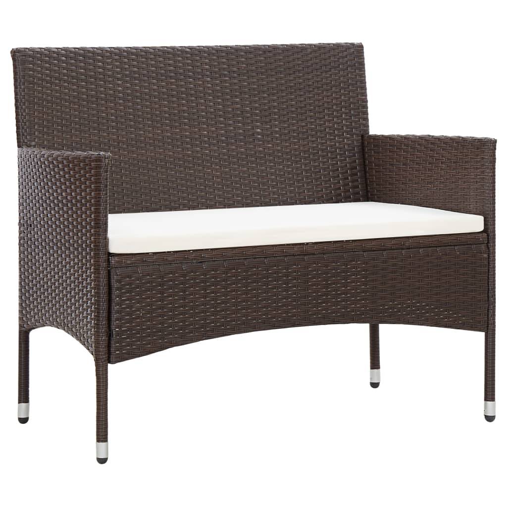 Vidaxl - Salon de jardin 4 pcs avec coussins Résine tressée Marron vidaXL 45811 - Image 2
