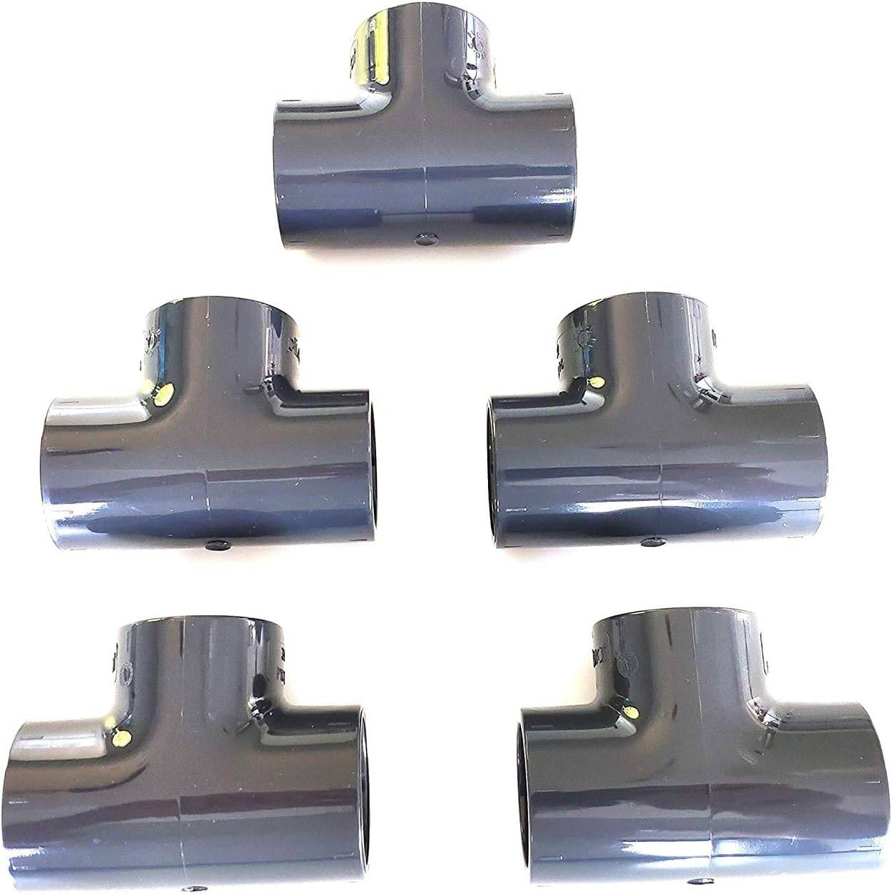 Fitt - Lot de 5 Té 90° PVC Pression – U / 32mm intérieur F/F/F PN16 / Manchon 32 mm pour Piscine, evécuation et arrosage/Tés égaux - Image 1
