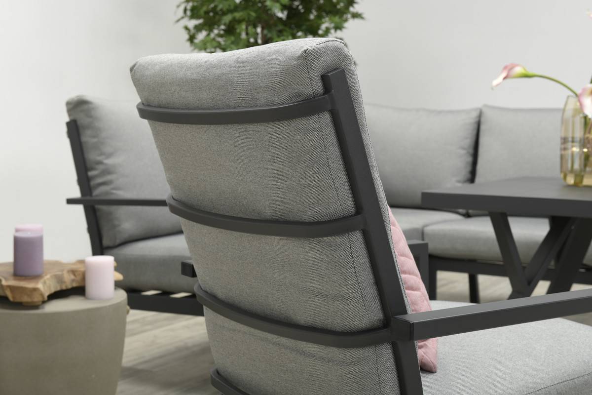 Garden Impressions - Fauteuil Sergio noir charbon/ gris clair - Garden Impressions - Image 6