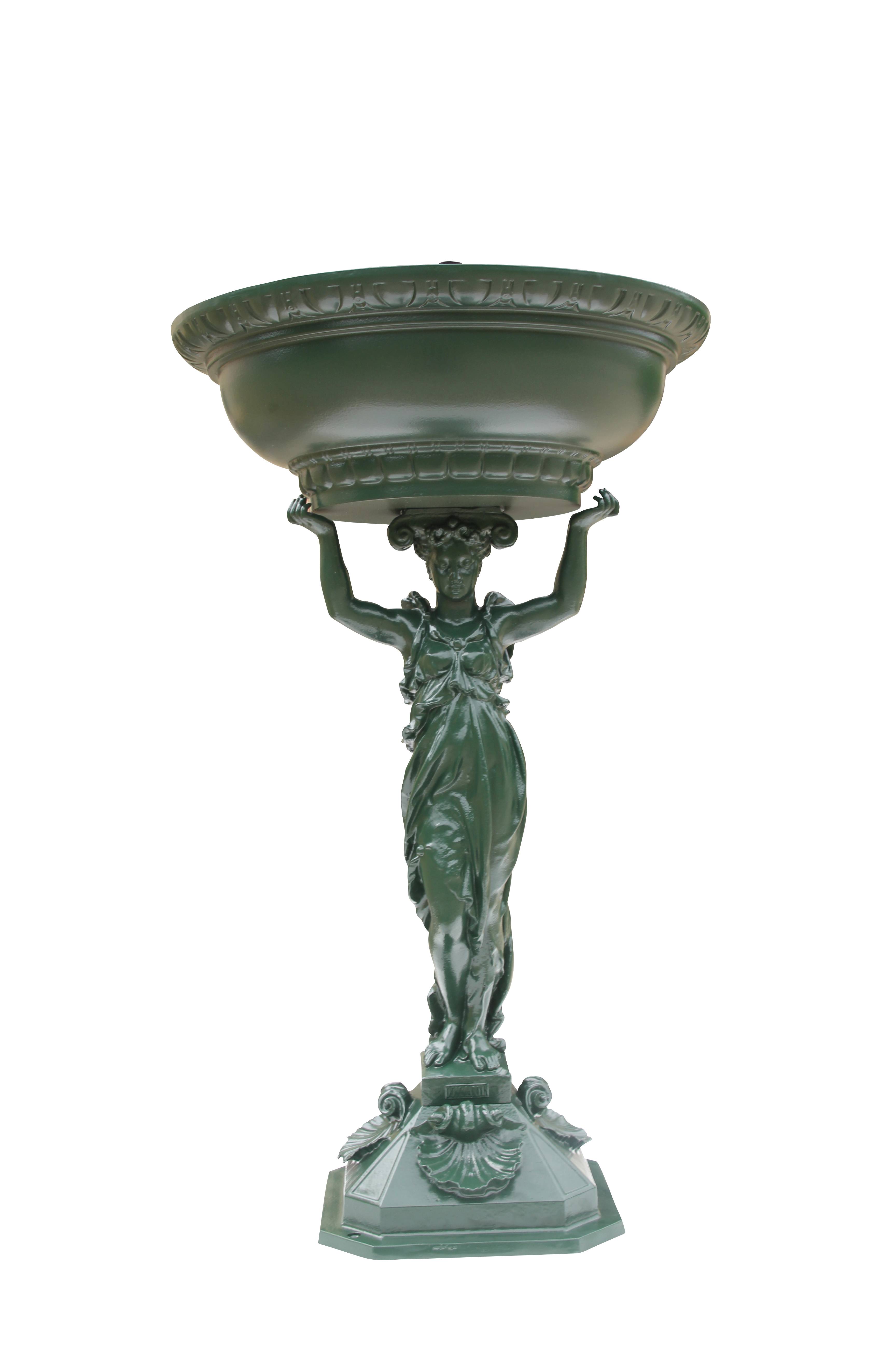 Fontaine cariatide vert 6009 H. 107cm X L. 65cm, Dommartin - Image 1