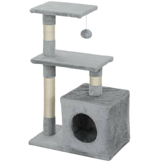 Arbre à chat sisal et peluche gris 50 x 30 x 81.5 cm - PANGIVO - Image 2