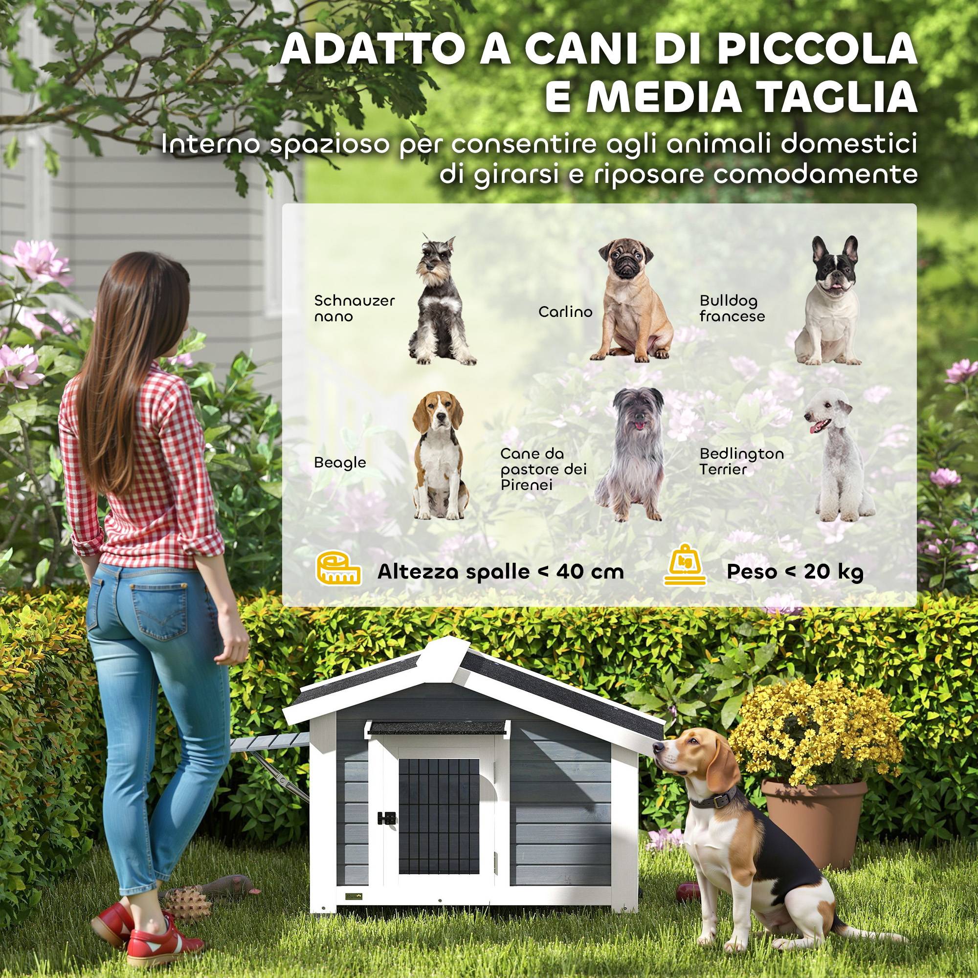 Niche extérieure en bois pour chien, 98 x 76 x 69,5 cm - Image 9