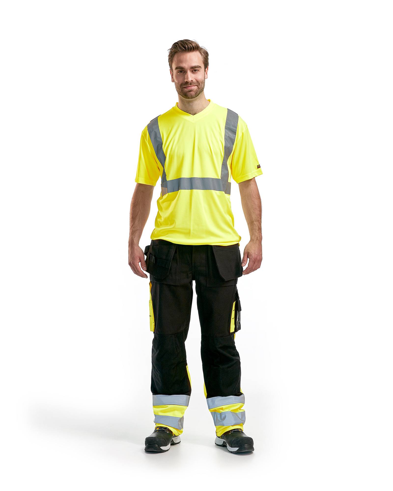 Pantalon Artisan haute visibilité Noir/Jaune fluo | 152913709933 - Blaklader