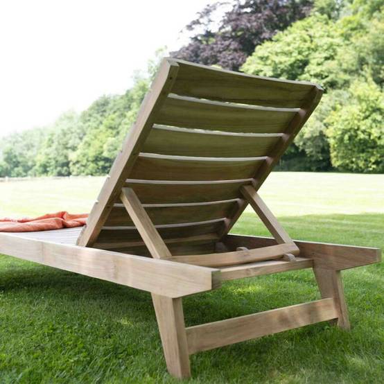 Bain de soleil en teck massif 205cm OCEAN - Image 4