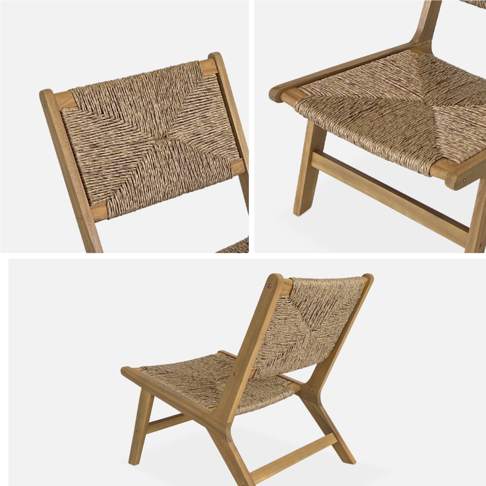 sweeek - Lot de 2 fauteuils relax de jardin en bois et résine effet paille. intérieur / extérieur  | sweeek - Image 7