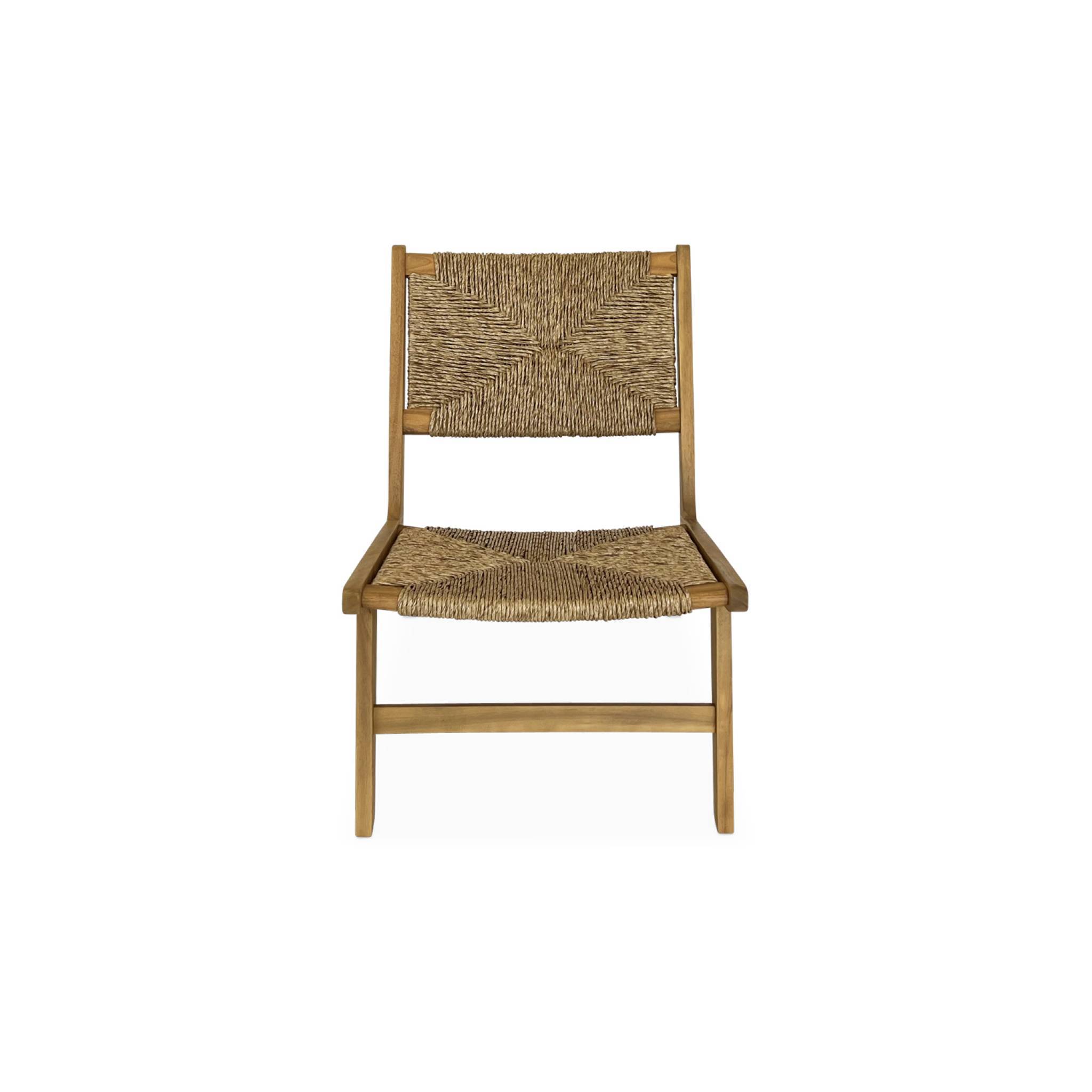 sweeek - Lot de 2 fauteuils relax de jardin en bois et résine effet paille. intérieur / extérieur | sweeek - Image 6