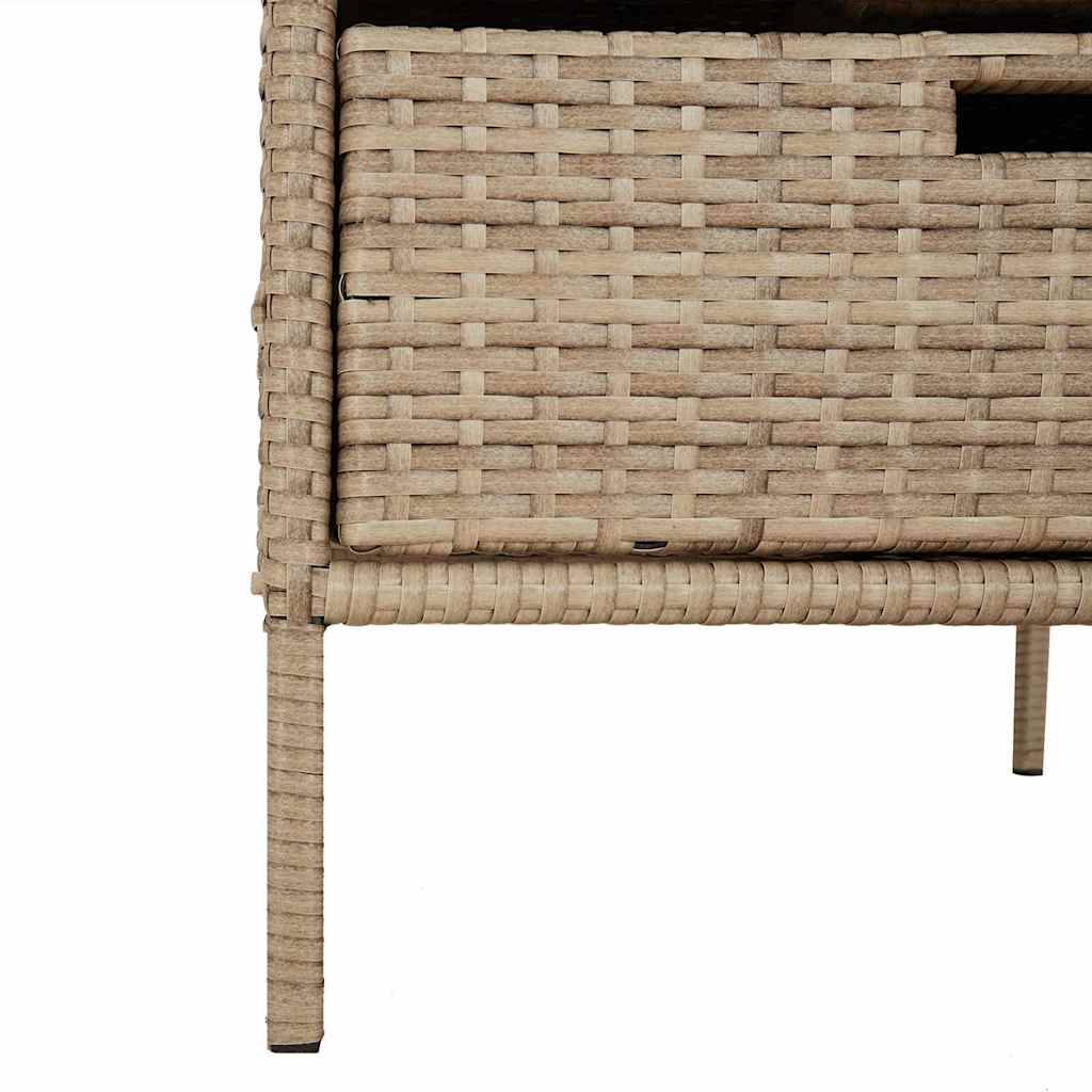 Rangement de Jardin 3 Tiroirs Résine Tressée pour Accessoires Piscine Beige 55x59x80 cm – ComfortXL Outdoor Living - Image 8