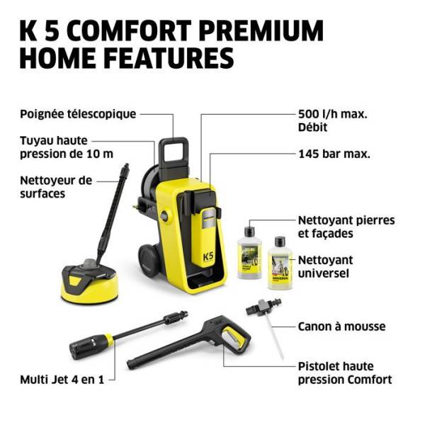Kärcher - Nettoyeur haute pression KARCHER K 5 Comfort Premium Home - 500 L/h - 2100 W - 145 bar - Image 2