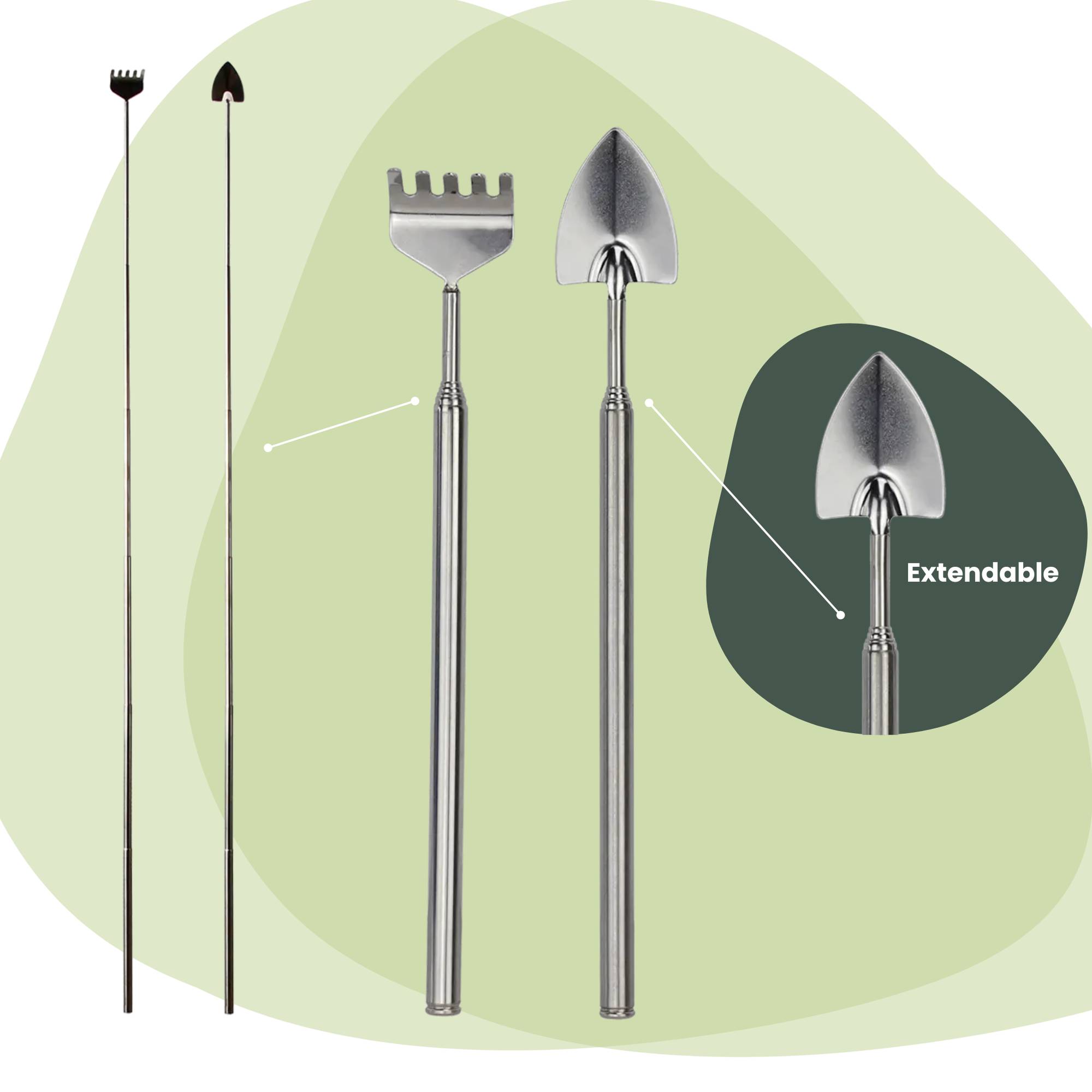Kit d'outils pour terrarium - râteau + pelle - set de plantation manche long - Terrarium DIY - Image 1