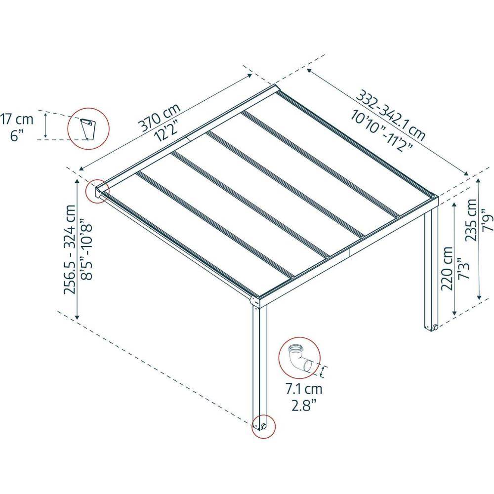Canopia - Canopia Pergola Stockholm 3,4X3,7 Grise - Image 3