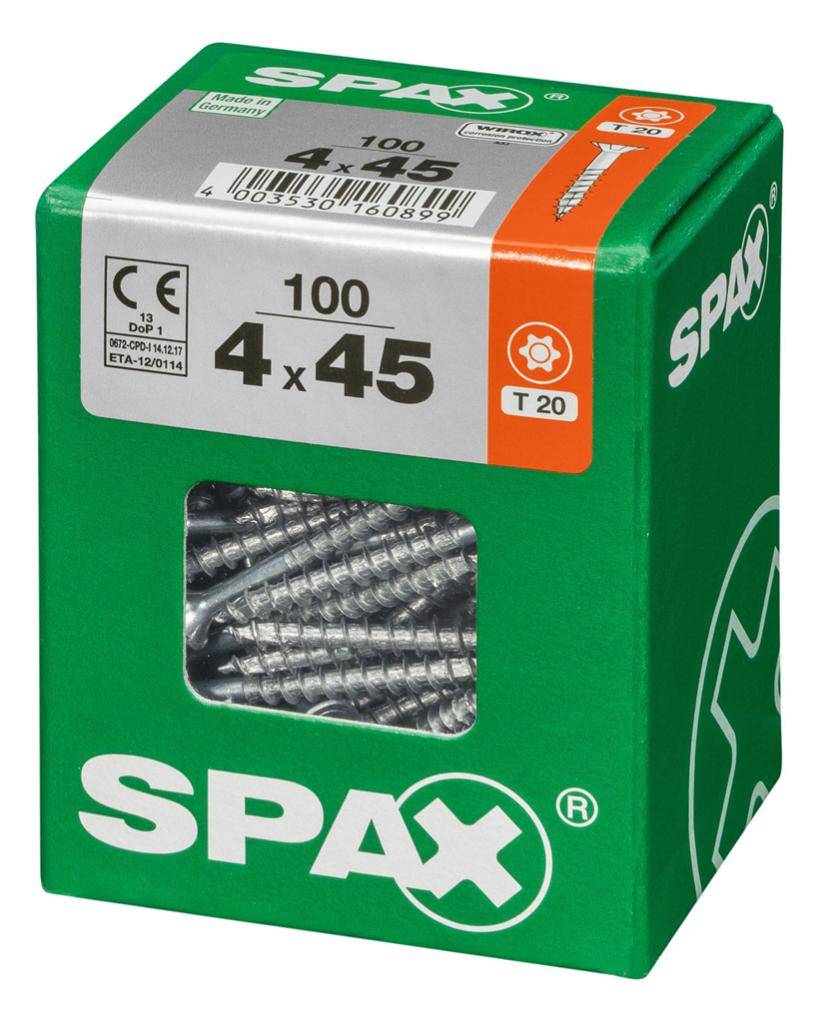 Spax - Lot de 100 vis acier tête fraisée torx SPAX, Diam.4 mm x L.45 mm - Image 4
