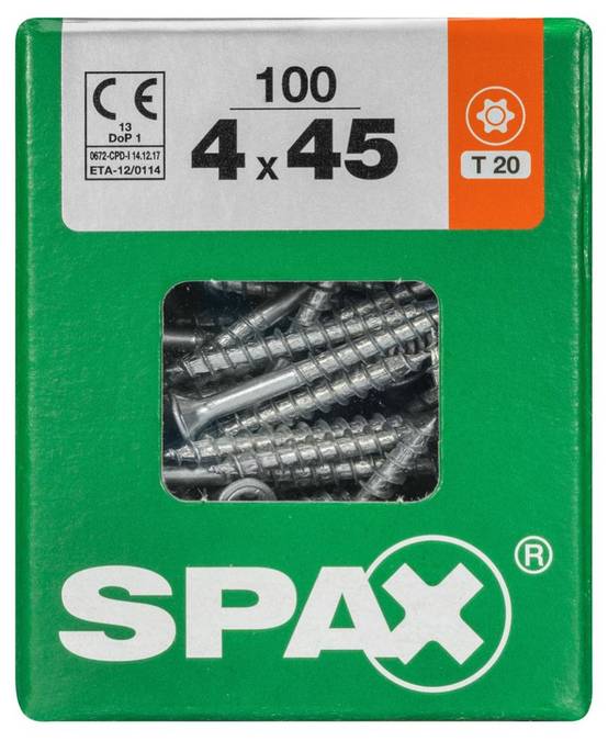 Spax - Lot de 100 vis acier tête fraisée torx SPAX, Diam.4 mm x L.45 mm - Image 3