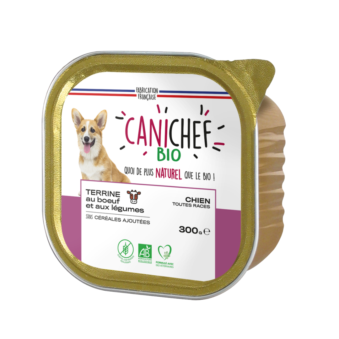 Canichef - Canichef - Terrines Sans Céréales Bio Boeuf & Légumes pour Chien - Image 1
