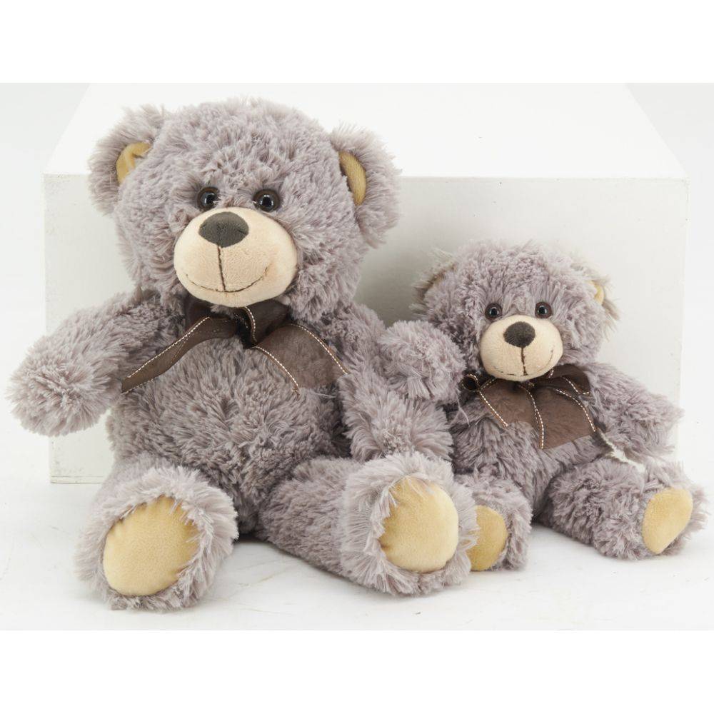 Aubry Gaspard - Peluche ours en acrylique gris foncé 30 cm - Image 4