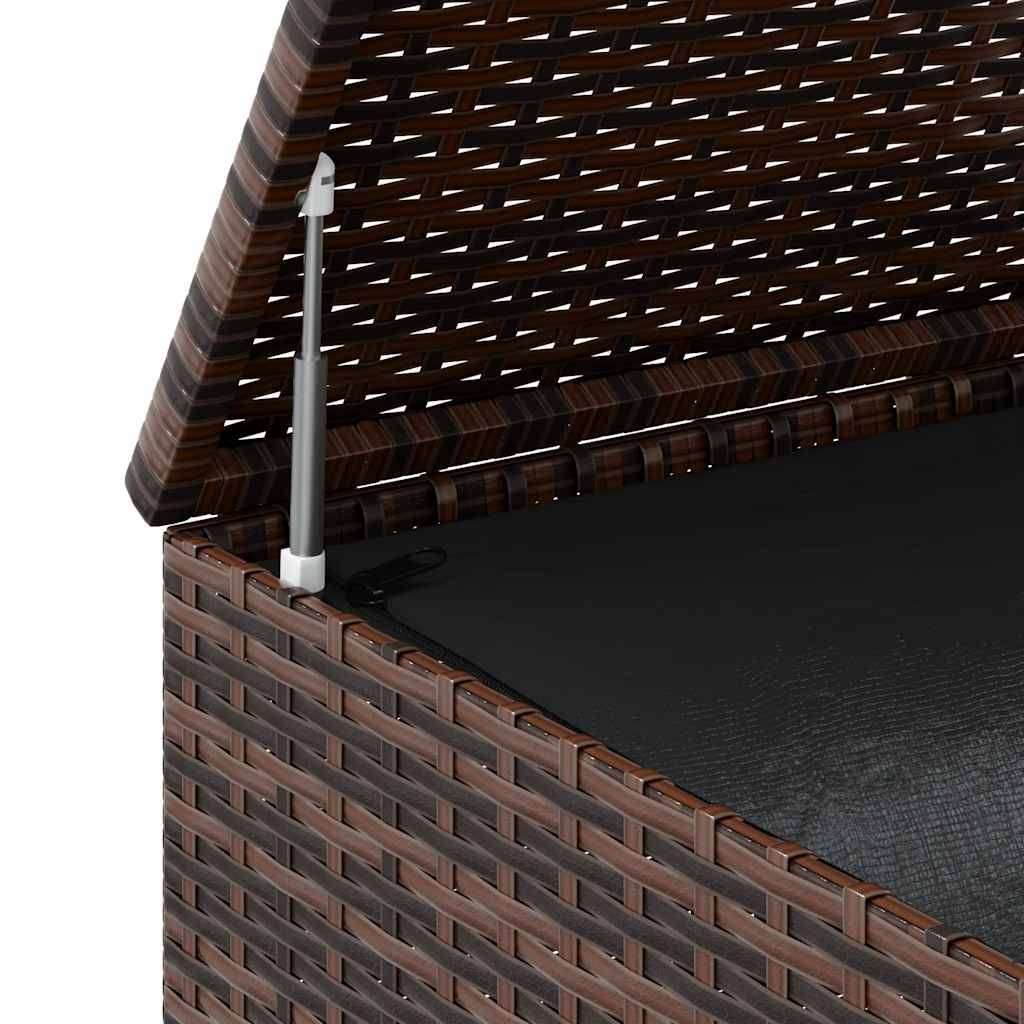 Coffre de Rangement Jardin en Résine Tressée avec Sac Étanche et Vérin Marron 100x49x103.5 cm – ComfortXL Outdoor Living - Image 9