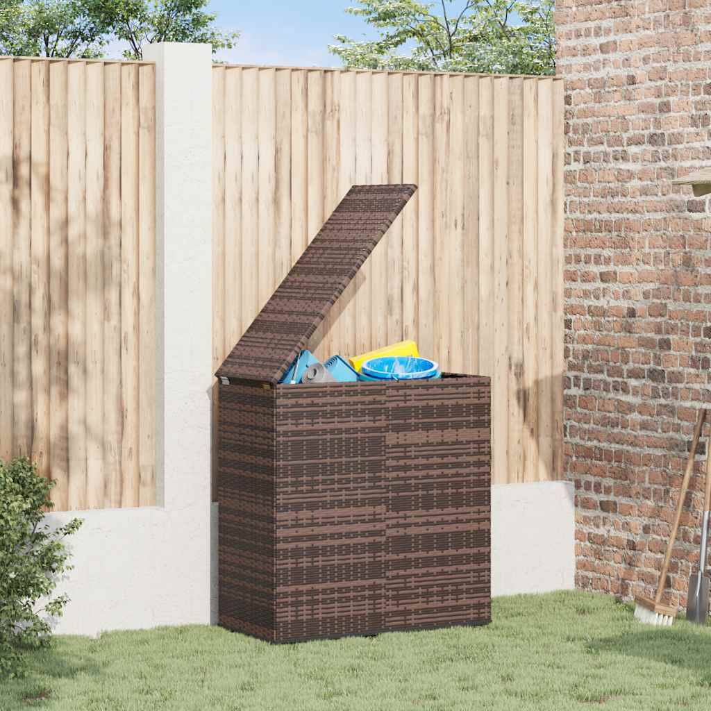 Coffre de Rangement Jardin en Résine Tressée avec Sac Étanche et Vérin Marron 100x49x103.5 cm – ComfortXL Outdoor Living - Image 1