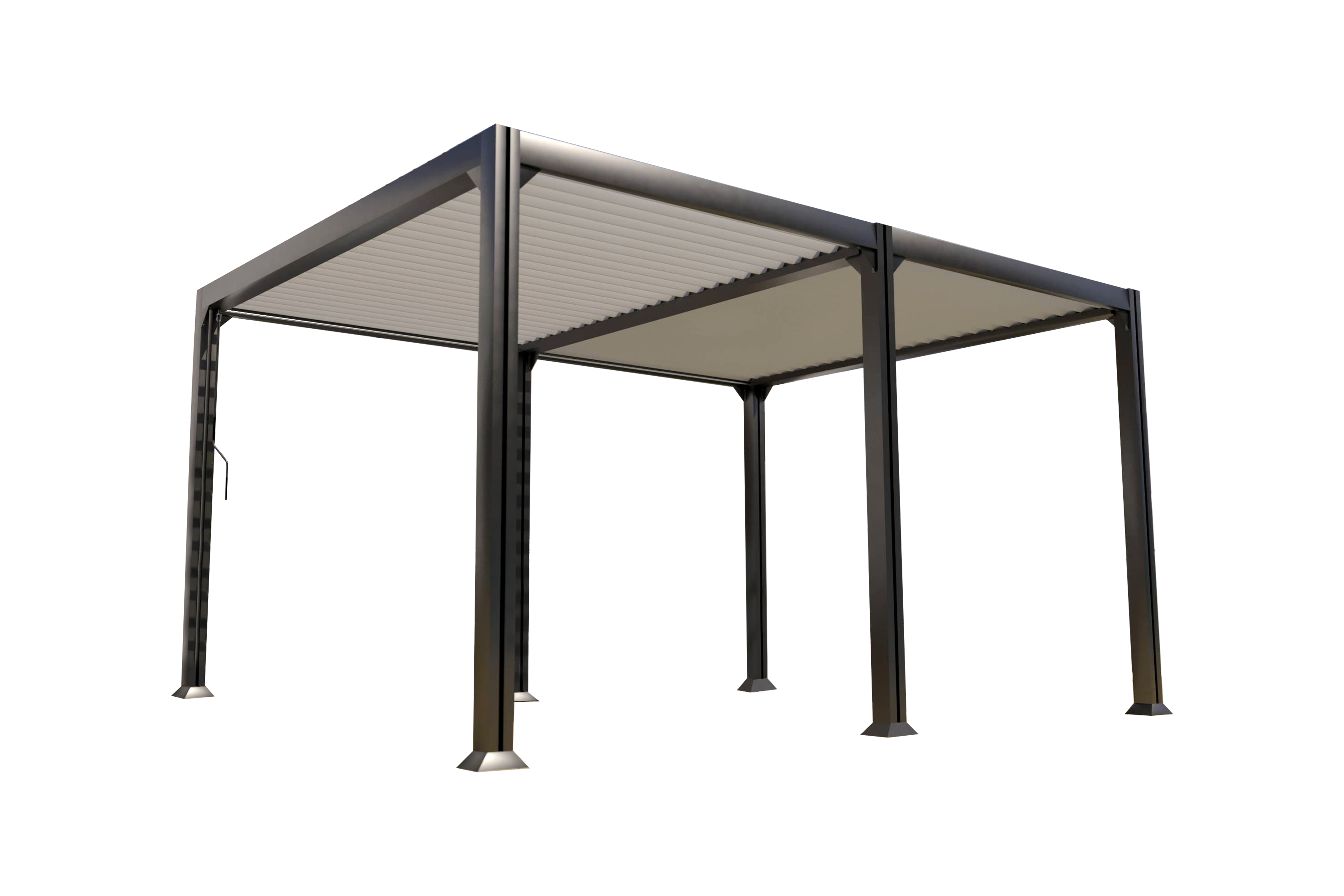 Couleurs du monde - Pergola bioclimatique autoportée - Newport 3×4 m lames orientables aluminium anthracite – Couleurs du Monde - Image 4