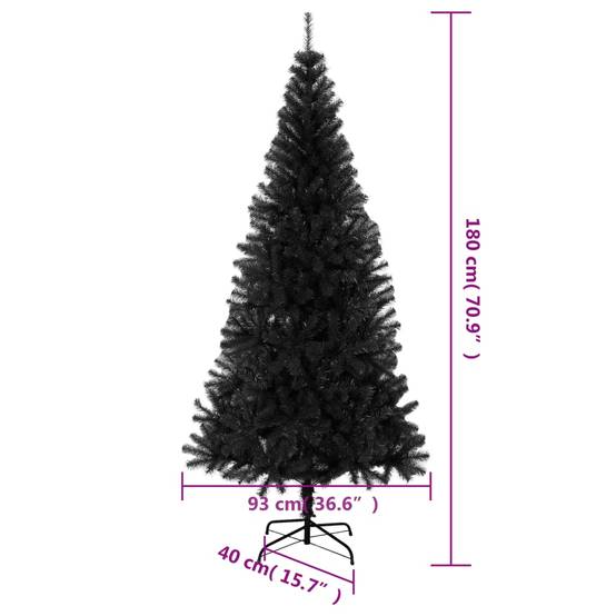 Sapin de Noël - Arbre de Noël artificiel avec support noir 180 cm PVC - Image 6
