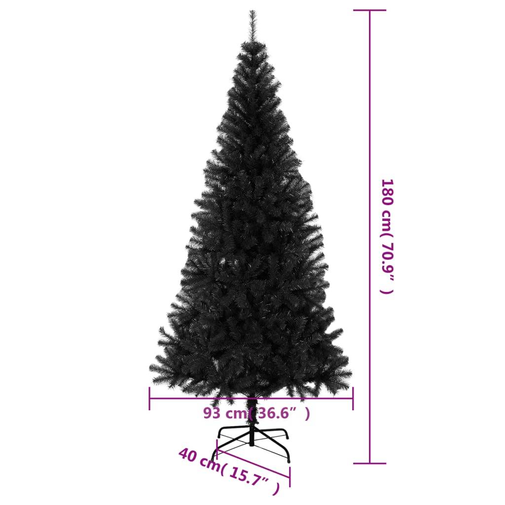 Sapin de Noël - Arbre de Noël artificiel avec support noir 180 cm PVC - Image 6