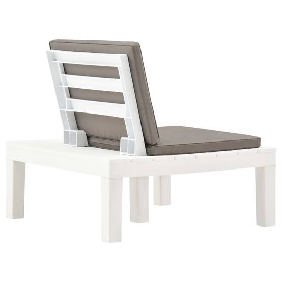 Salon de Jardin Lot de 2 Fauteuils Bas en Plastique avec Coussins pour Terrasse Blanc – ComfortXL Outdoor Living - Image 5